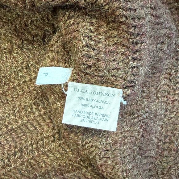 Ulla Johnson Baby Alpaca Brown Fringe Boho Sweater Small - Picture 6 of 7